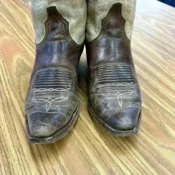 Ladies Charlie 1 Horse Brown & Tan Leather Pointed Toe Western
Boots Size 8.5 - Picture 6 of 10
